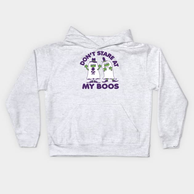 DON'T STARE AT BOOS Kids Hoodie by toddgoldmanart